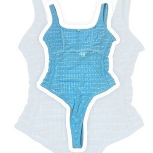 Forever 21 Plaid Sheer Mesh Lingerie Bodysuit- size small